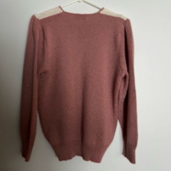 Rare 90s Braemar Jeremy Scott Angora Sweater Puff Shoulder, Pearl Beads Sz M - Picture 11 of 14